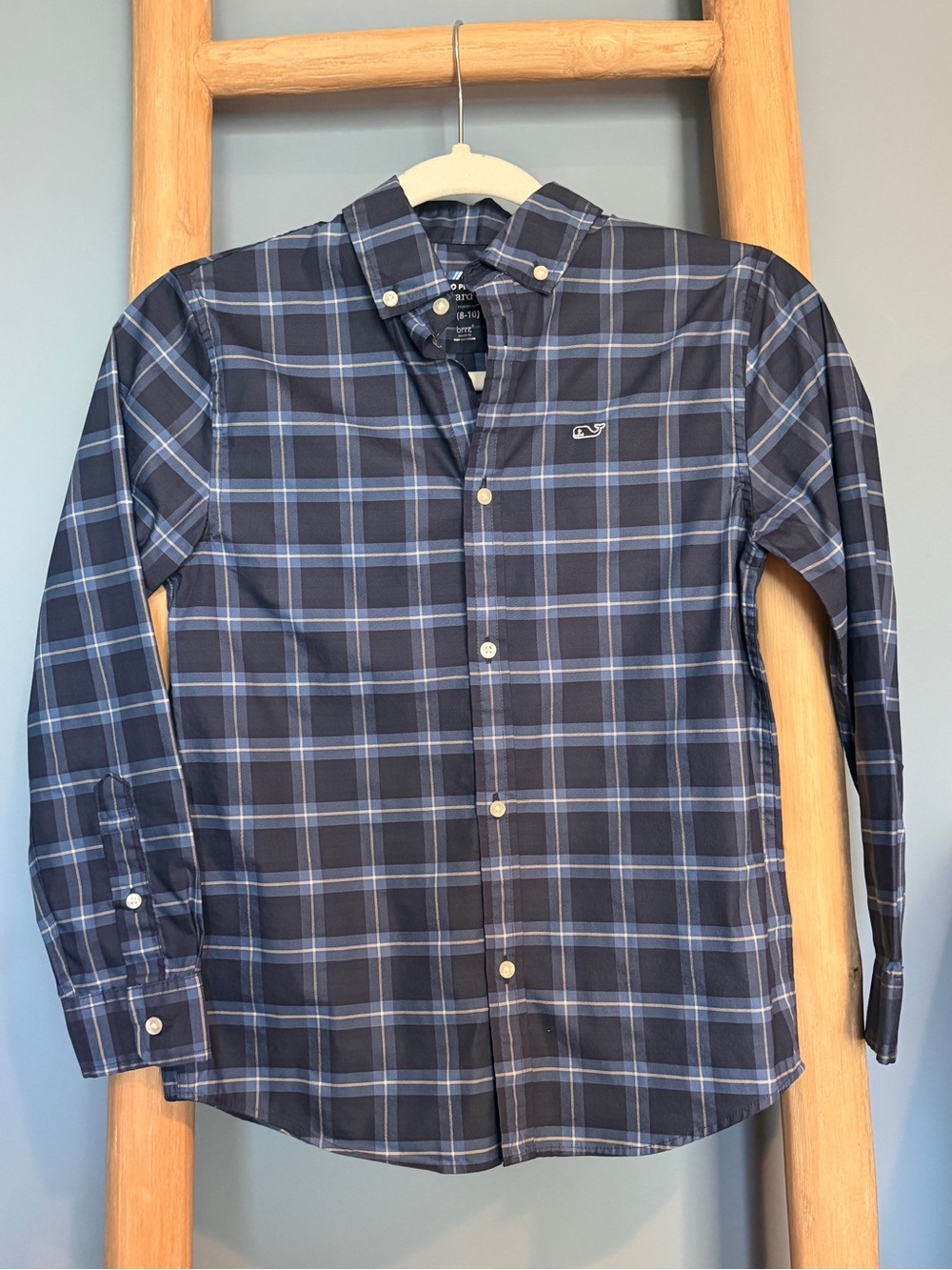 Vineyard Vines Boys Navy Plaid Button-Down Shirt